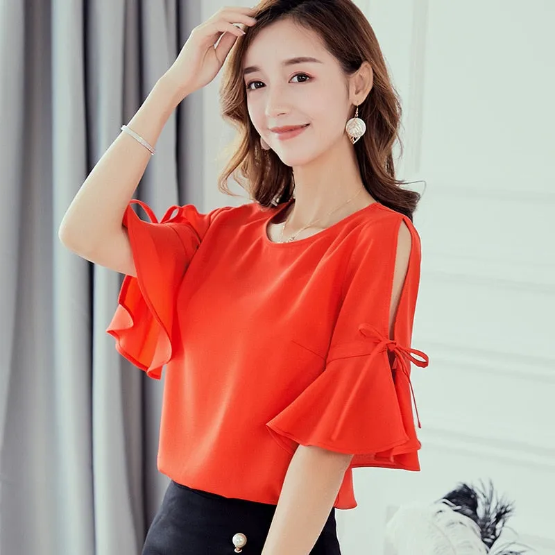 Back to college outfits Clearance In Stock Lowest Price Women Blouses & Shirts Summer Shirt New Fashion Slim Korean Office Long Sleeve Shirts Top fx0615