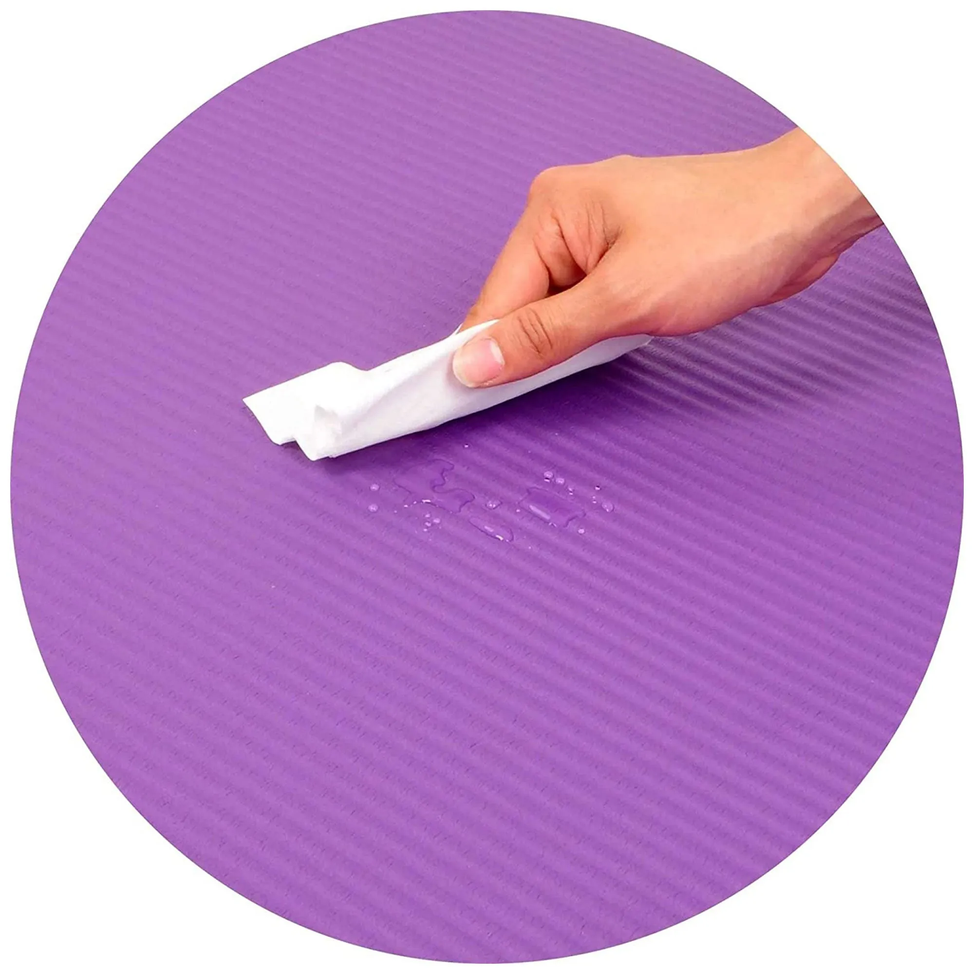 BalanceFrom Fitness GoCloud 1" Extra Thick Exercise Mat w/Carrying Strap, Purple