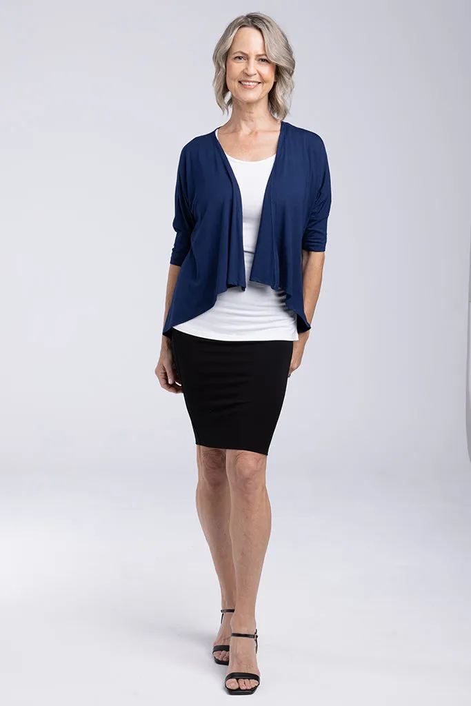 Bamboo Drape Cardi - Navy