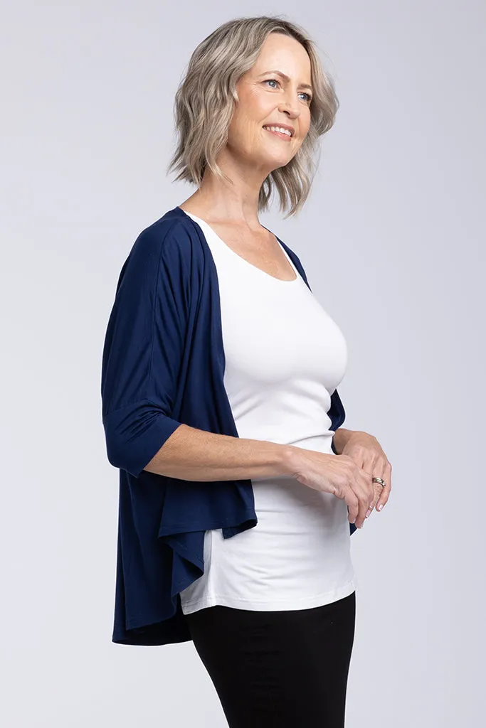 Bamboo Drape Cardi - Navy