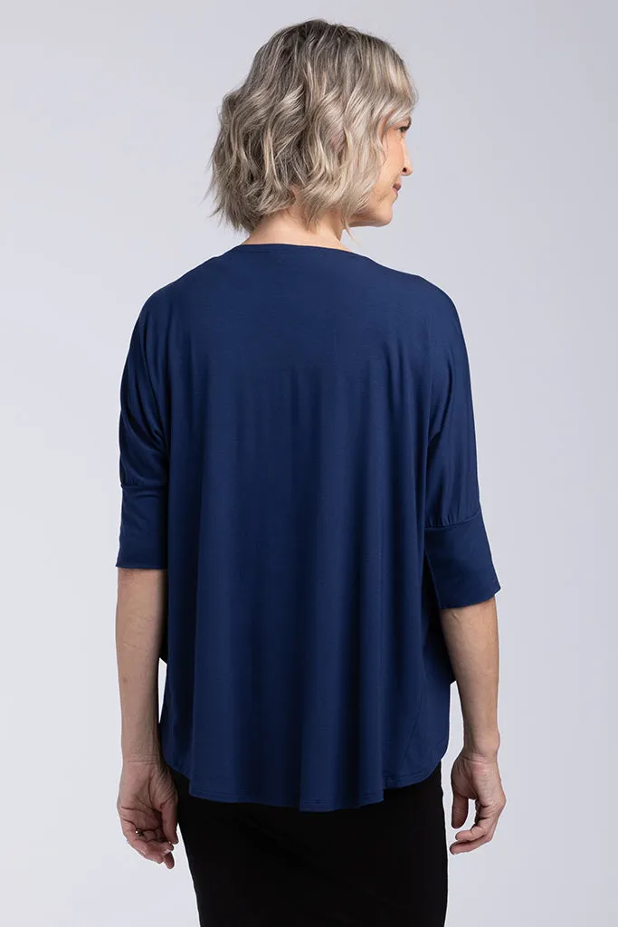 Bamboo Drape Cardi - Navy