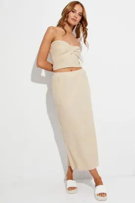 Beige Midi Skirt Bodycon