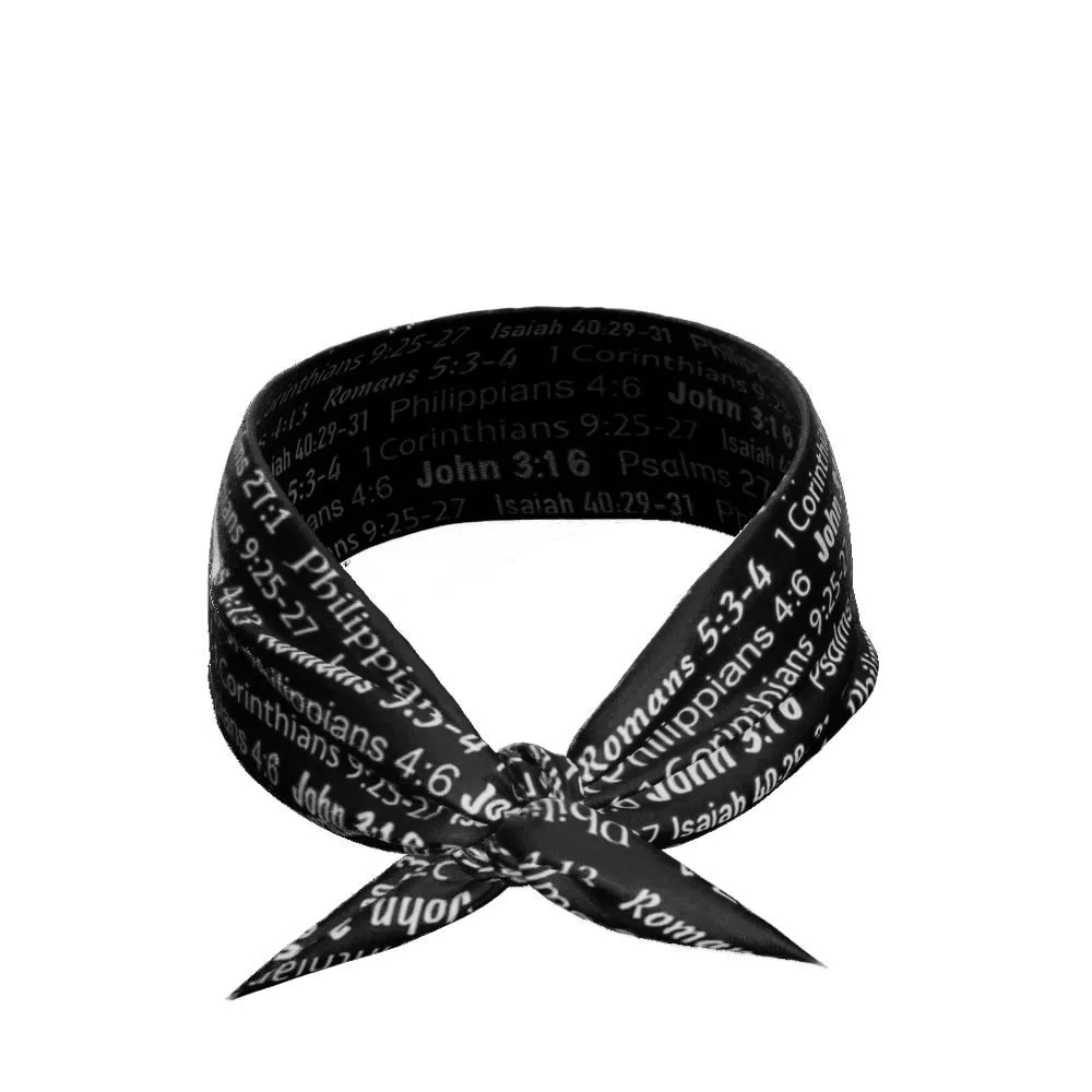 Black Bible Verse Tie Headband