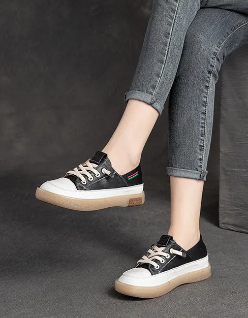 Comfortable Lace up Casual Leather Sneakers