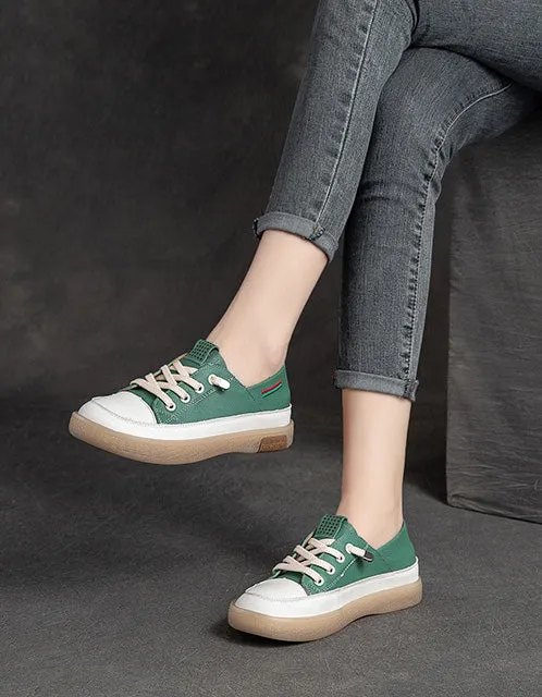 Comfortable Lace up Casual Leather Sneakers