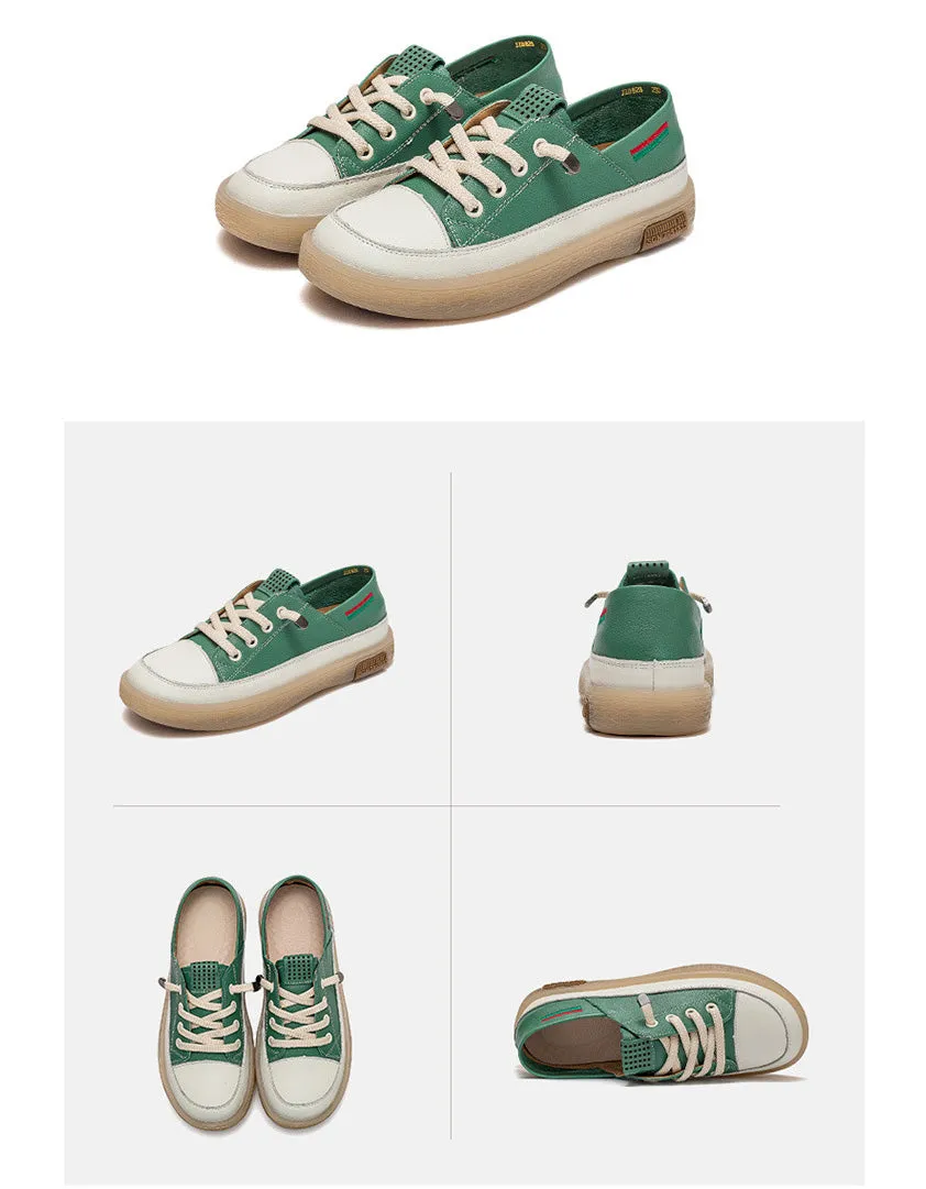 Comfortable Lace up Casual Leather Sneakers