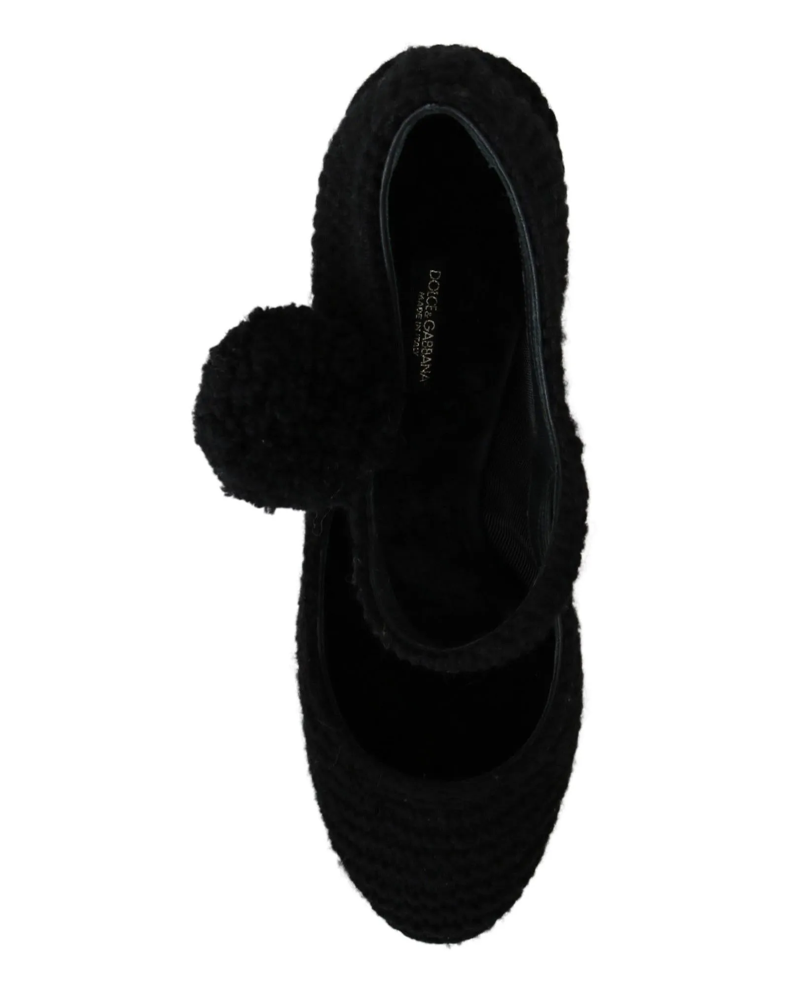 Dolce & Gabbana Black Knitted Mary Jane Pumps