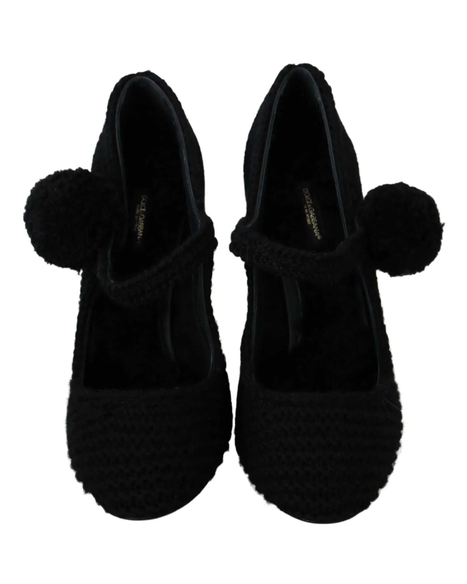 Dolce & Gabbana Black Knitted Mary Jane Pumps