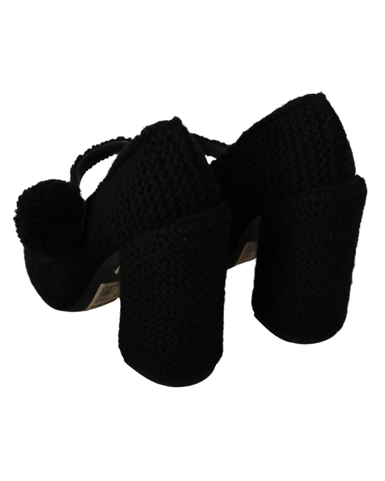 Dolce & Gabbana Black Knitted Mary Jane Pumps