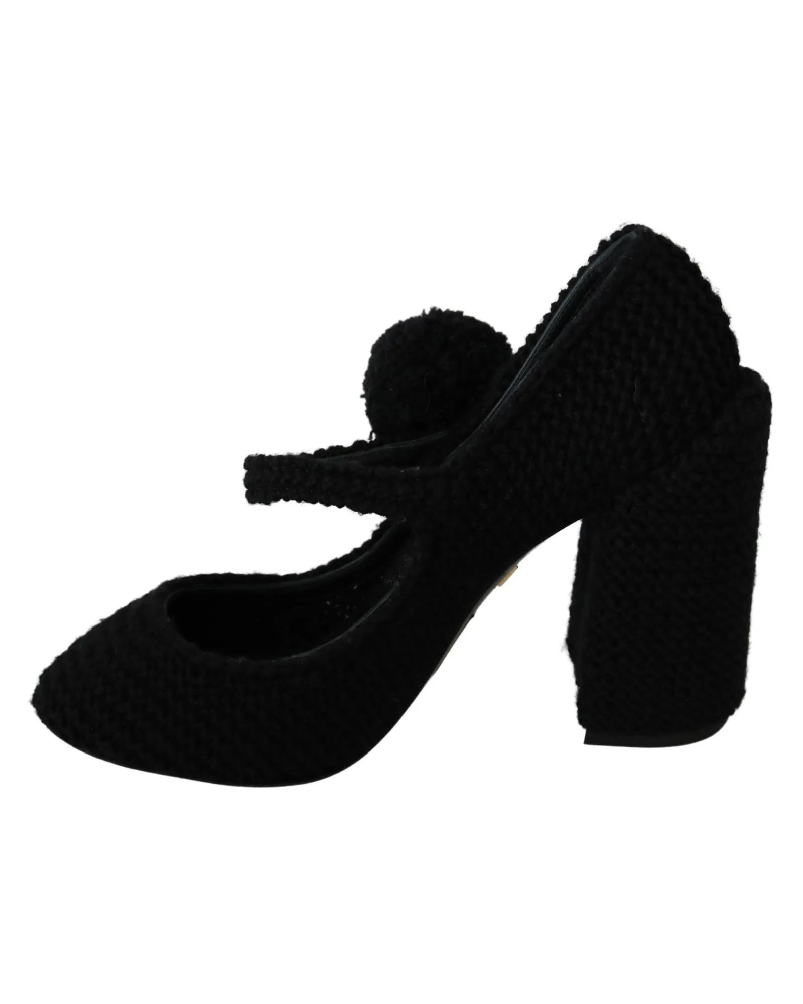 Dolce & Gabbana Black Knitted Mary Jane Pumps