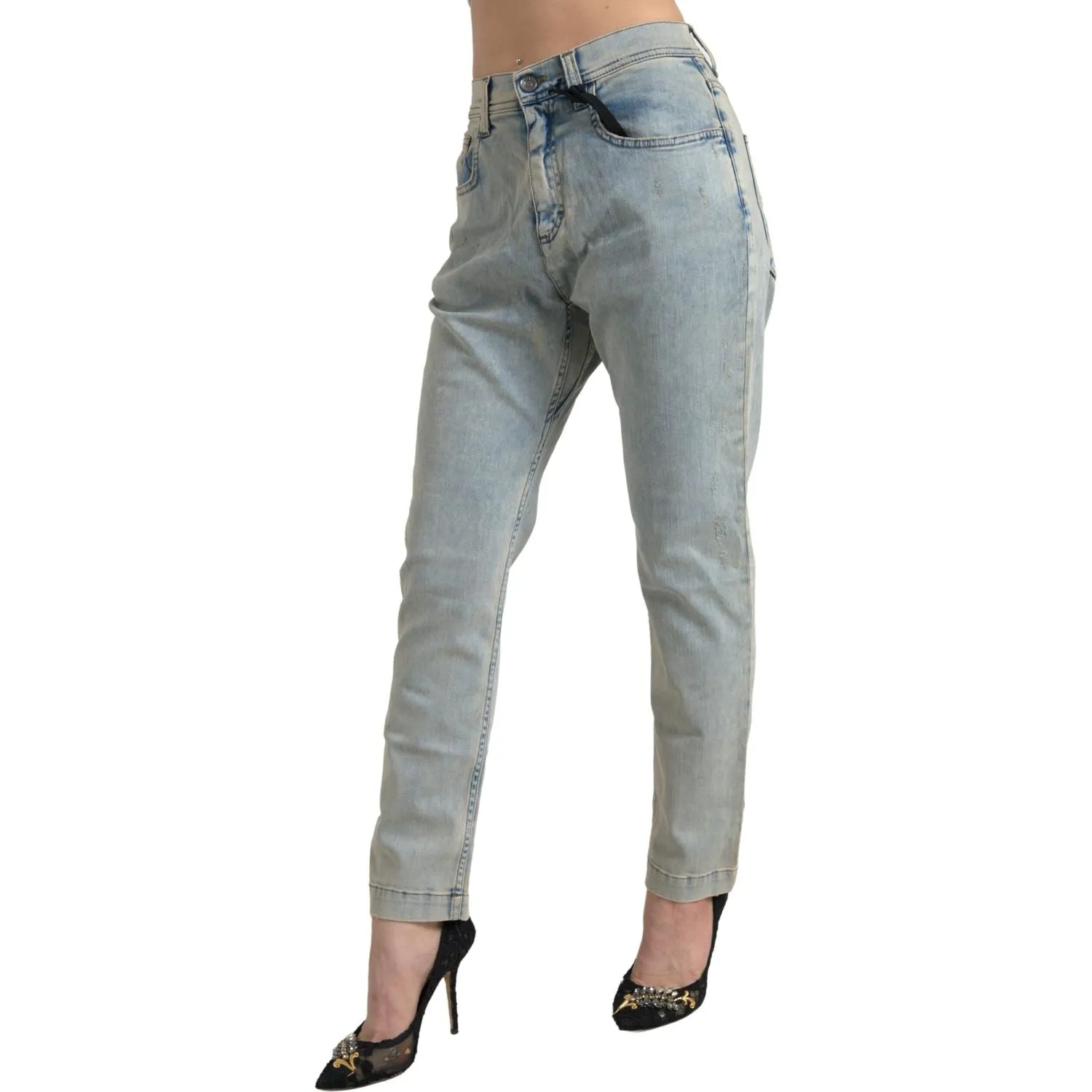 Dolce & Gabbana Chic Mid Waist Skinny Jeans in Blue