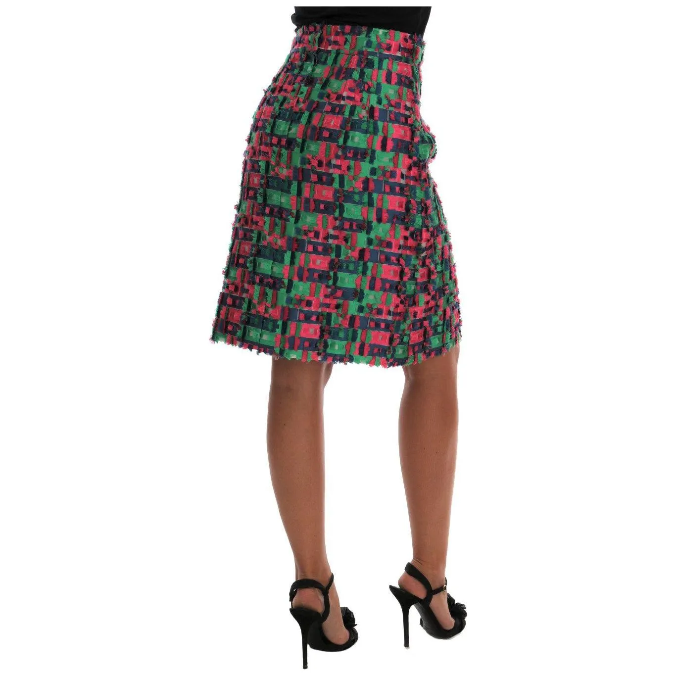 Dolce & Gabbana Elegant Jacquard High Waist Pencil Skirt