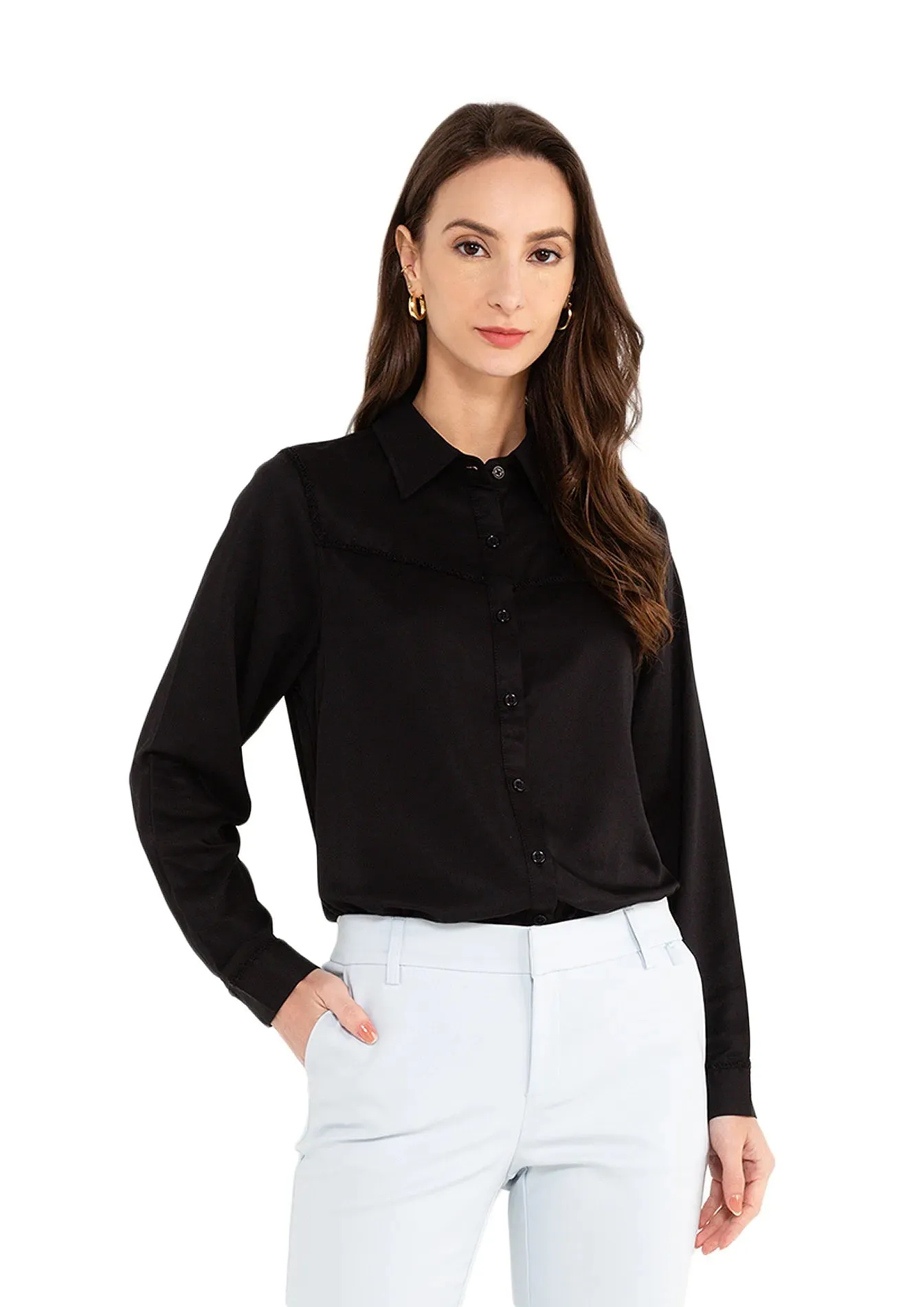 ELLE Apparel Button Up Blouse