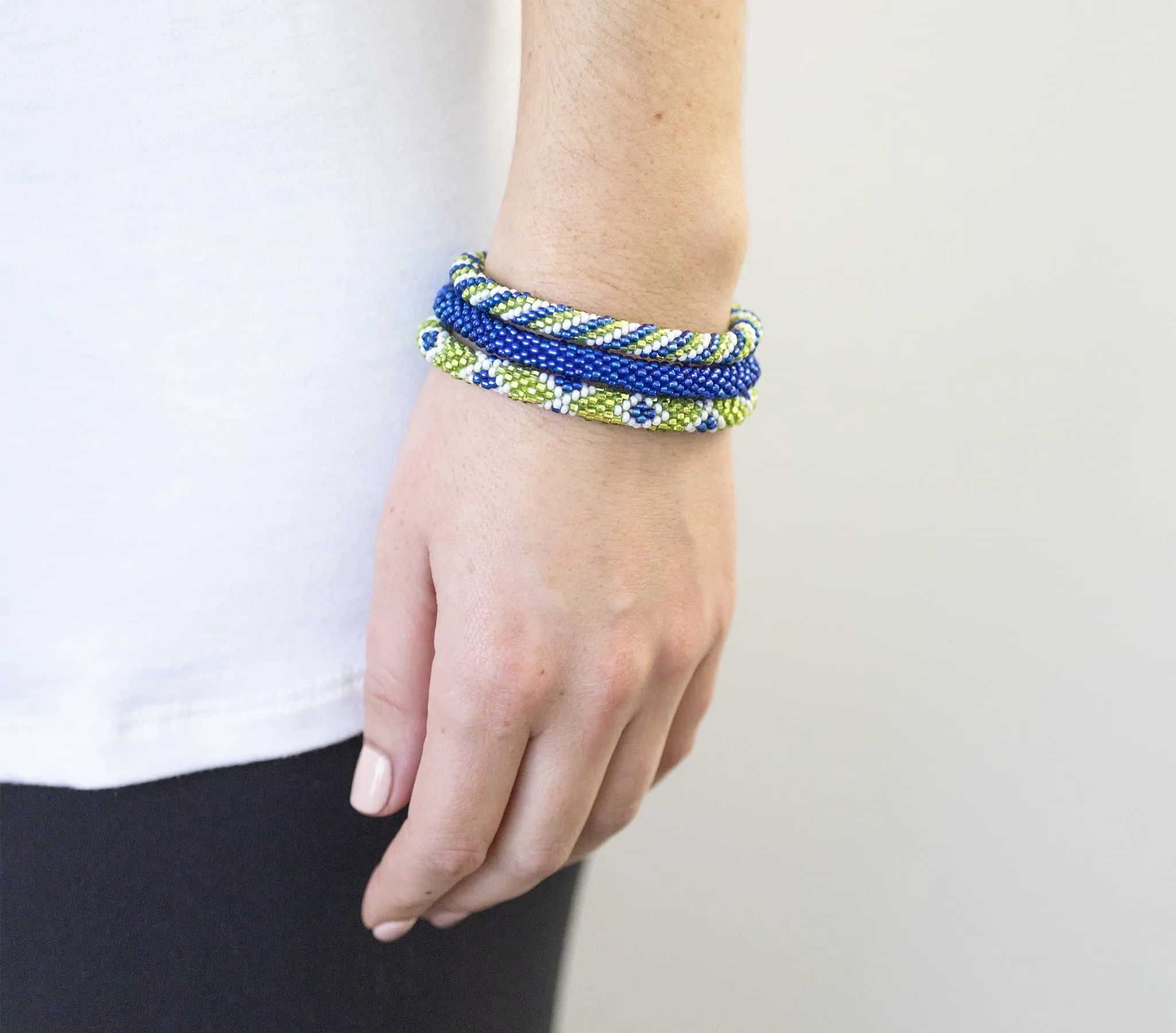 Game Day Roll-On® Bracelets <br> Blue & Green