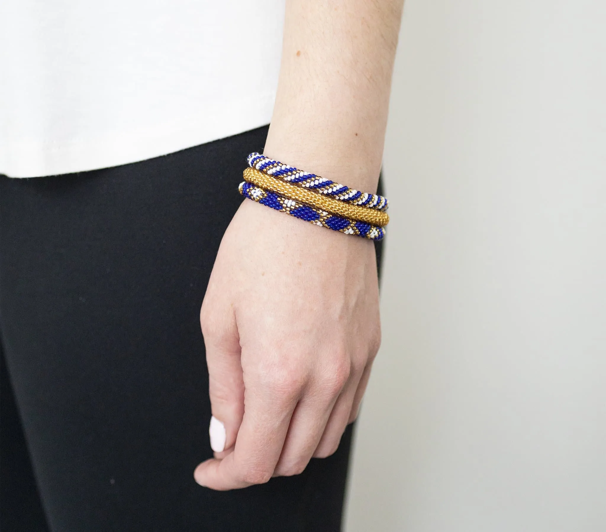 Game Day Roll-On® Bracelets <br> Gold & Navy