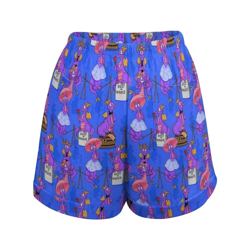 Haunted Mansion Figment Women's High-Waisted Loose Shorts With Pockets