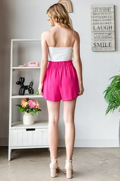 Heimish Texture High Waist Tied Shorts