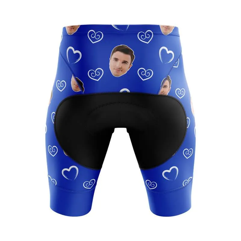 I heart you Custom Face Shorts (blue)