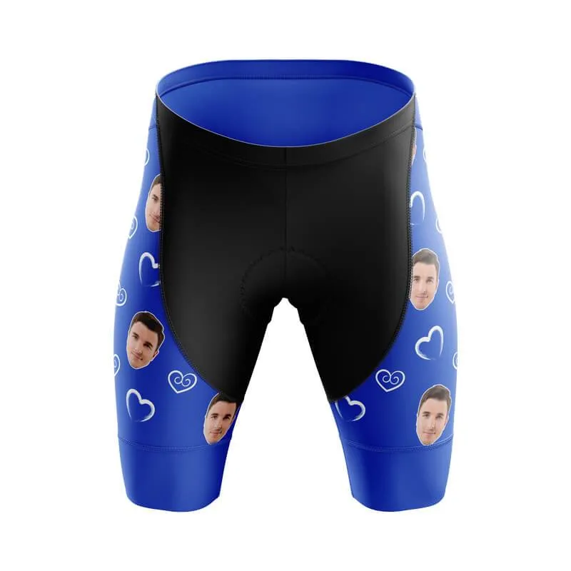 I heart you Custom Face Shorts (blue)