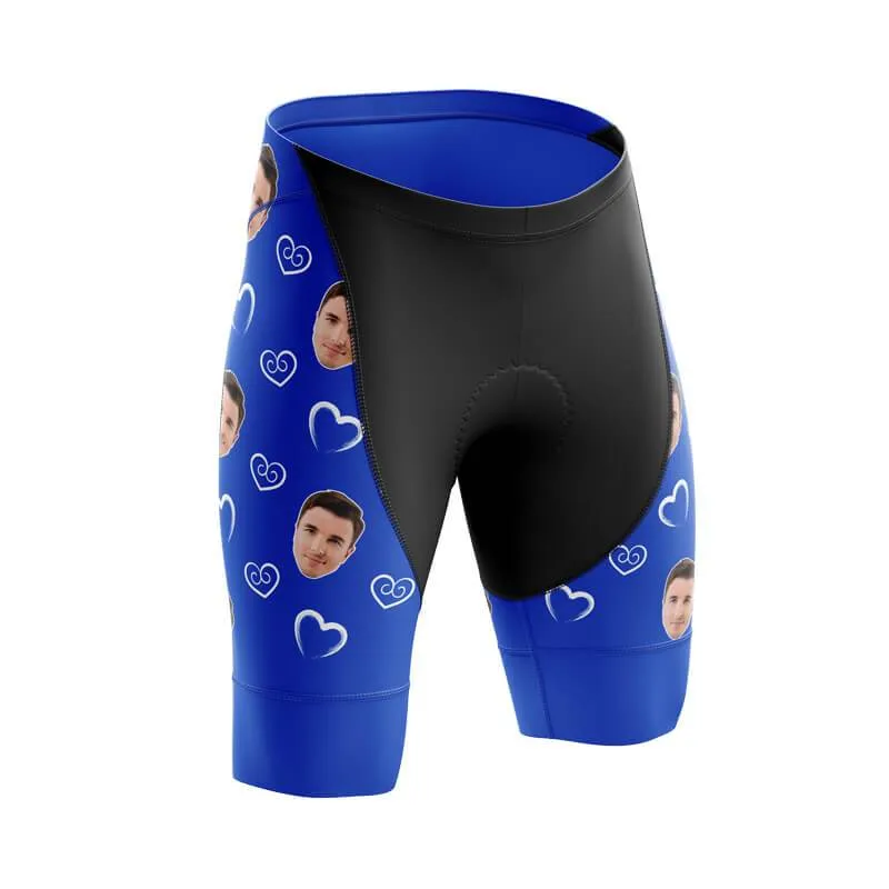 I heart you Custom Face Shorts (blue)