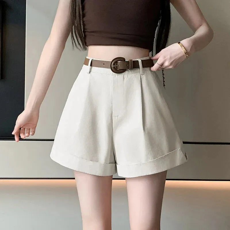 Korean Chic High Waist A-line Loose Short