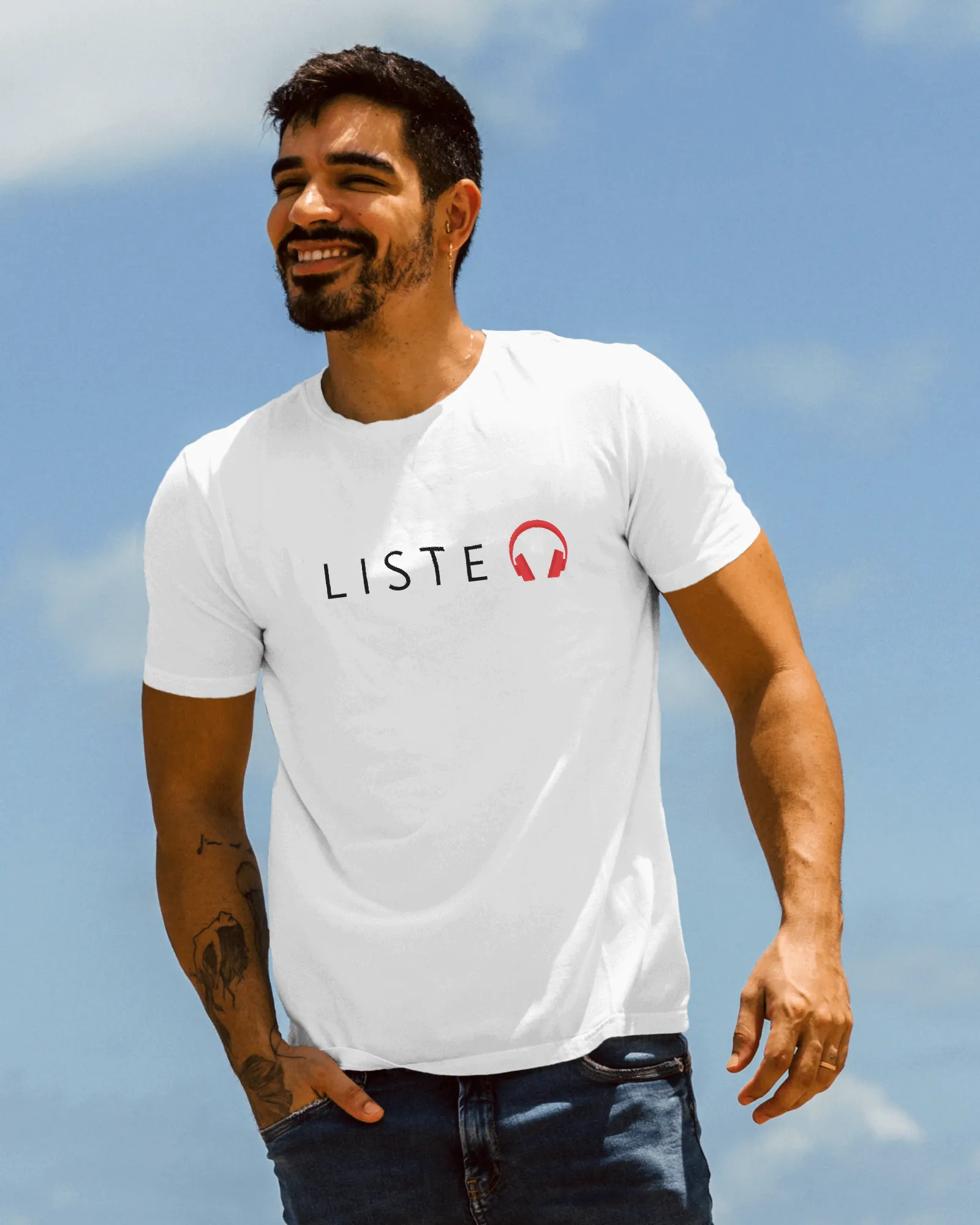 Leste  Printed White Men's  T-shirt