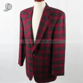 Men Tartan Coat | Tartan Dinner Jackets Single Breasted