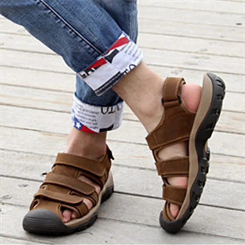 Men's Genuine Leather Soft Bottom Outdoor Casual Sandals