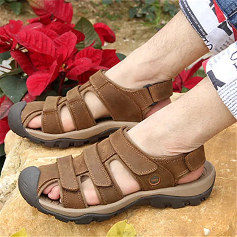 Men's Genuine Leather Soft Bottom Outdoor Casual Sandals