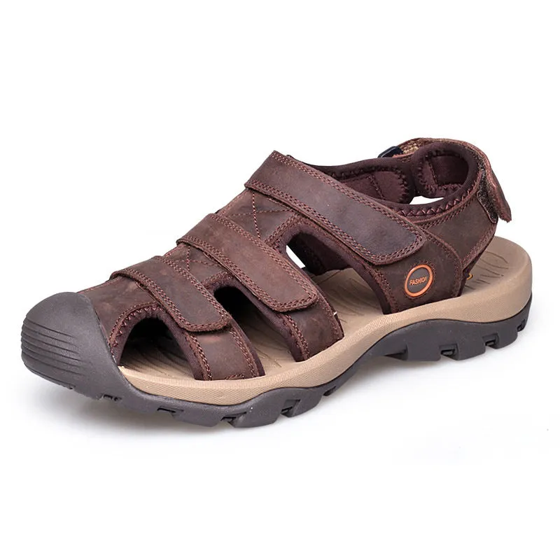 Men's Genuine Leather Soft Bottom Outdoor Casual Sandals