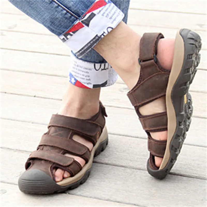 Men's Genuine Leather Soft Bottom Outdoor Casual Sandals