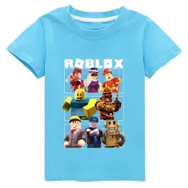 New ROBLOX Game Peripheral Fashion Children's Clothing Fine Cotton Two-dimensional Short-sleeved T-shirt for Boys and Girls