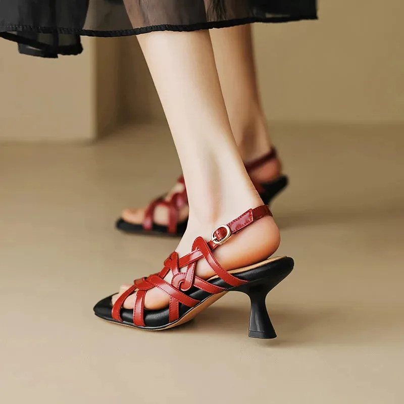 Patent Leather Open Toe Strappy Sandals