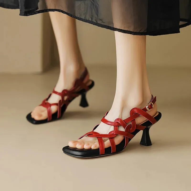 Patent Leather Open Toe Strappy Sandals