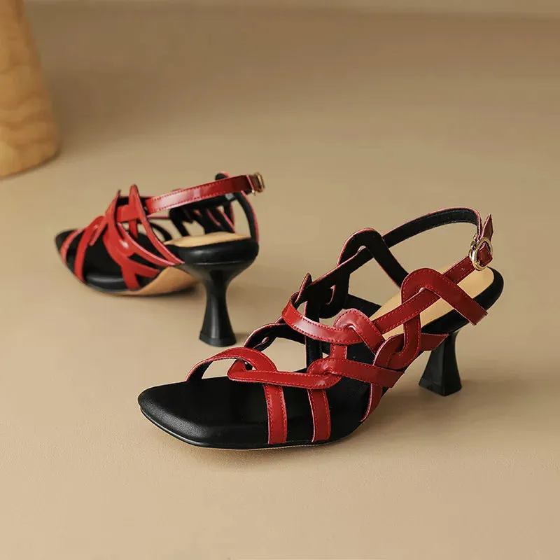 Patent Leather Open Toe Strappy Sandals