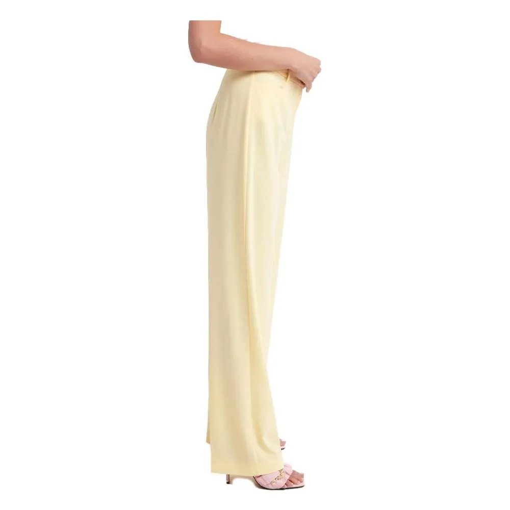 Patrizia Pepe Elegant Smooth Fabric Trousers in Yellow