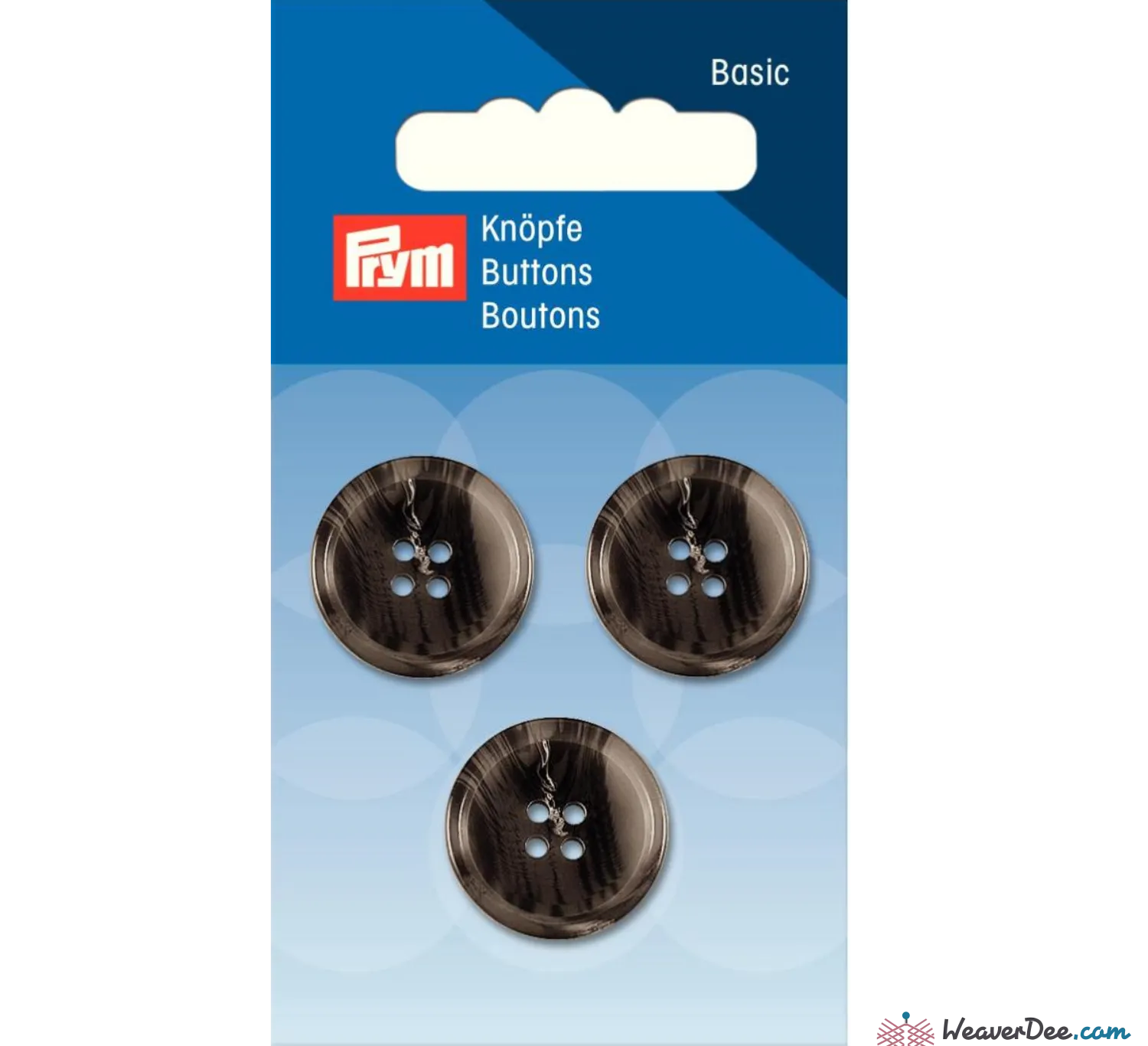 PRYM Menswear Buttons - Dark Grey