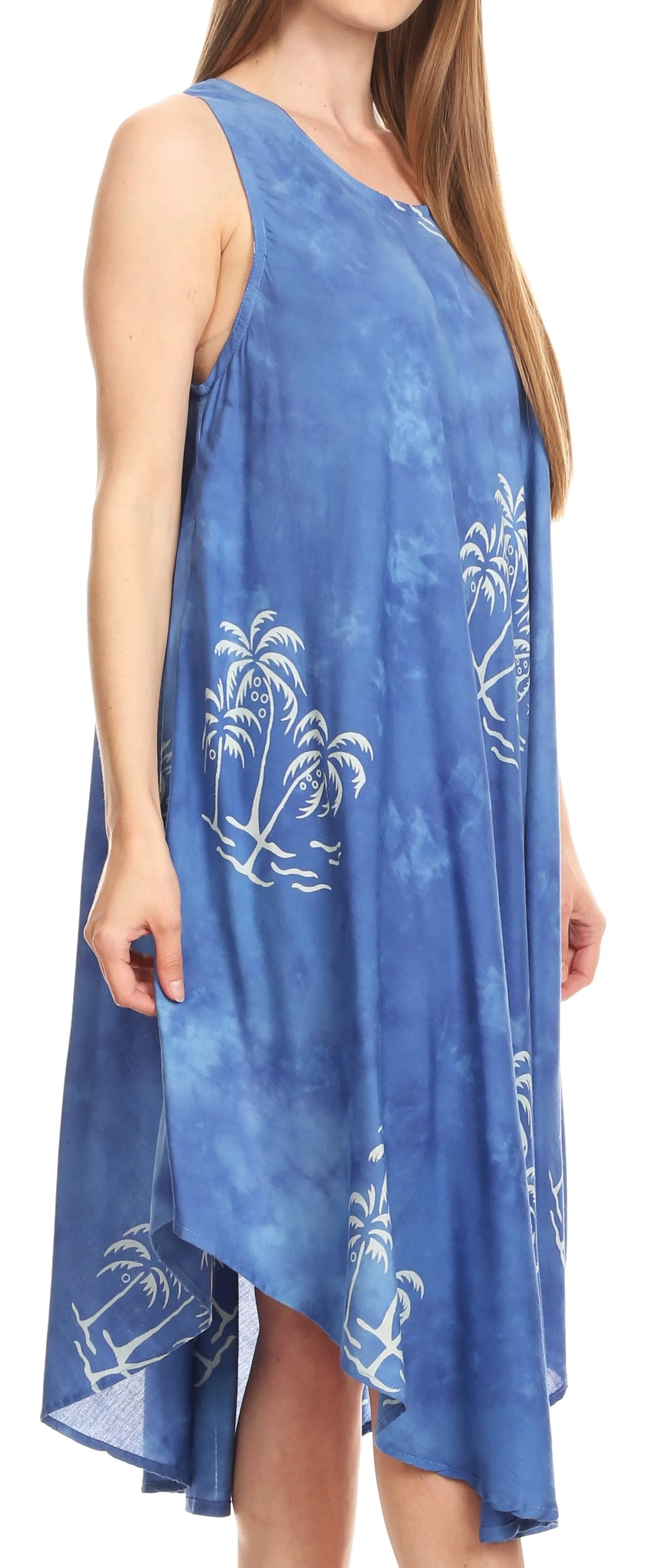 Sakkas Maddalena Summer Casual Relax fit Tank Dress Tie dye with Batik