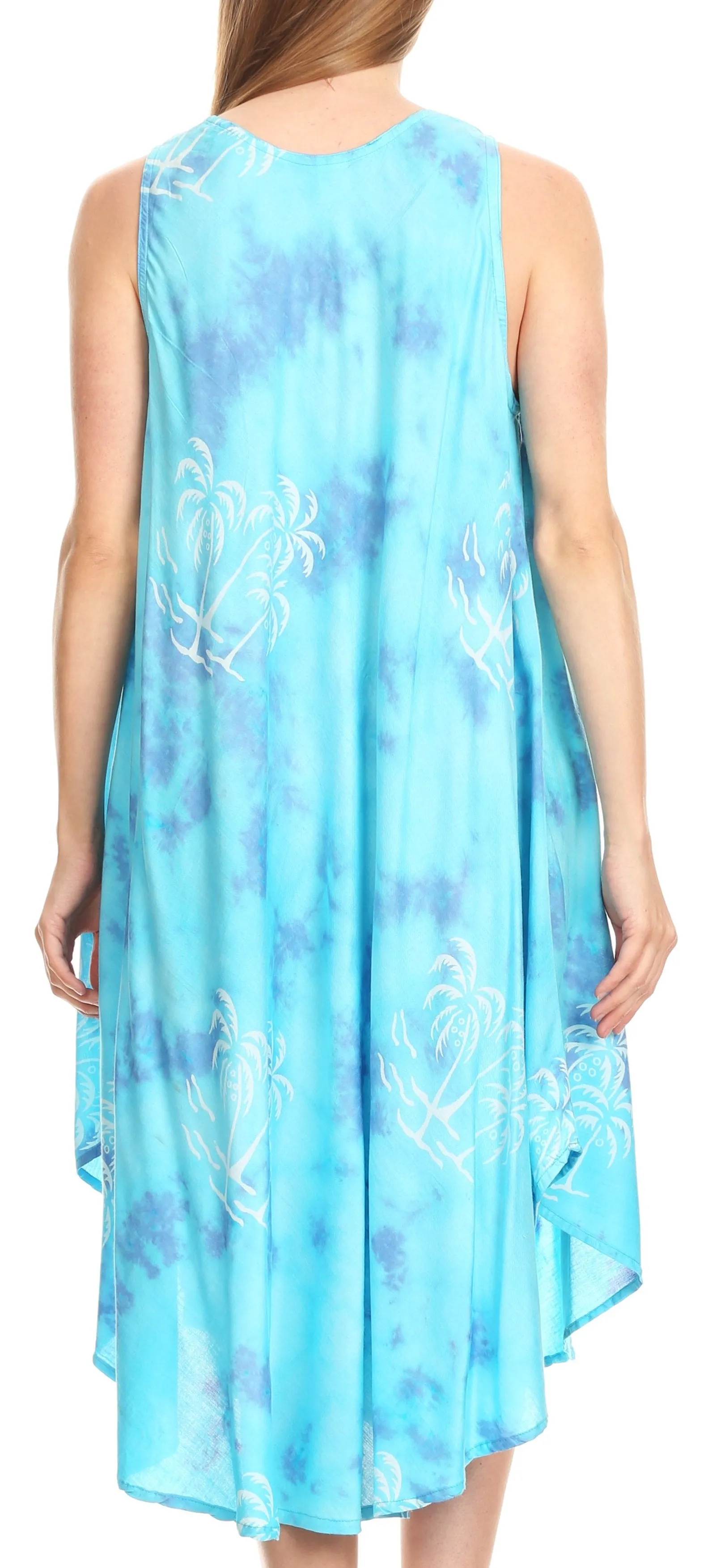 Sakkas Maddalena Summer Casual Relax fit Tank Dress Tie dye with Batik