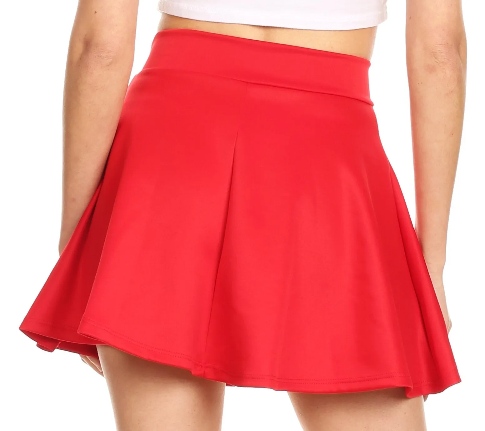 Sakkas Womens Basic Versatile Stretchy Flared Casual Mini Skater Skirt Made in USA