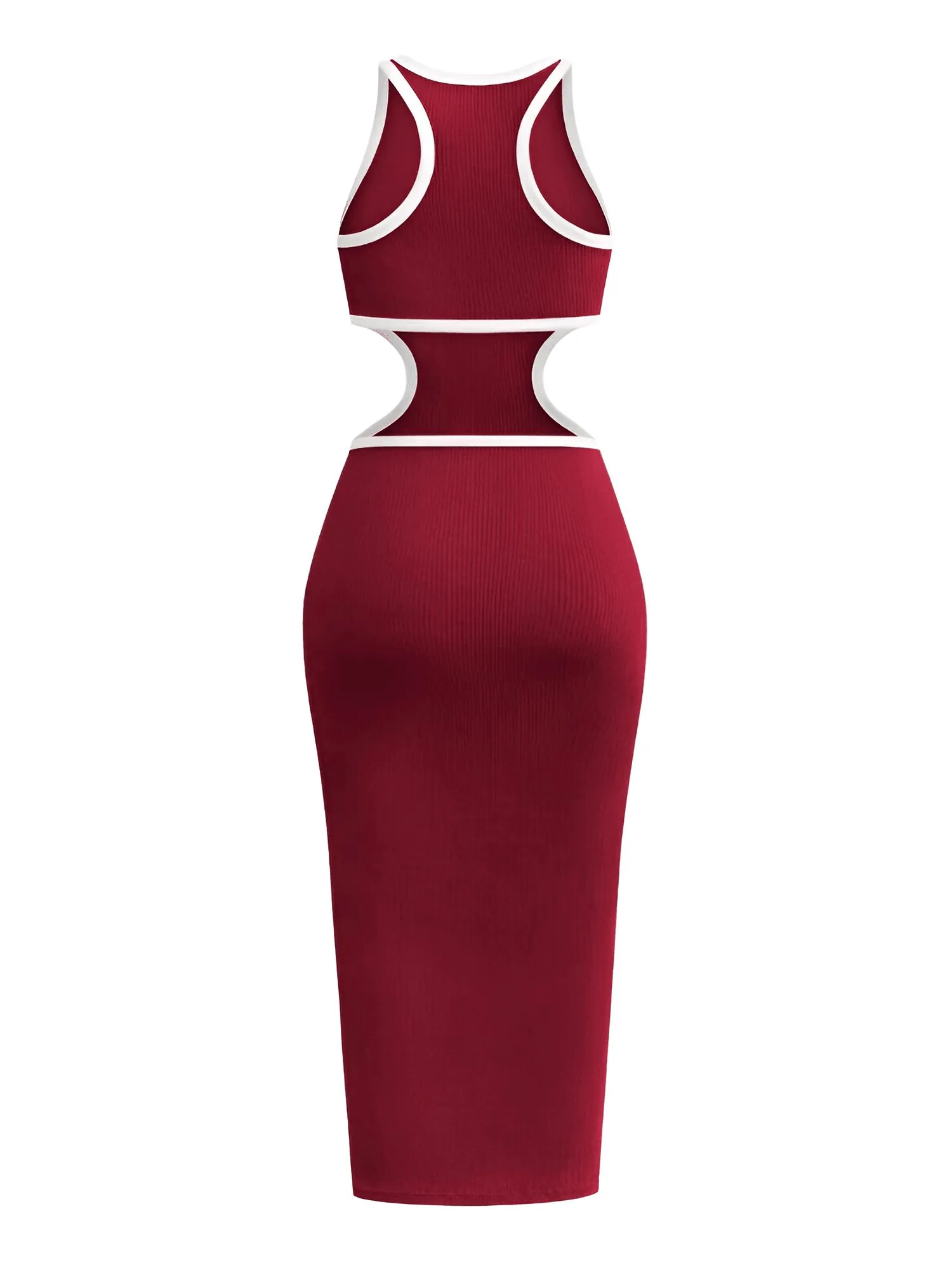 Sleeveless Ribbed Cut Out Midi Dress For Women