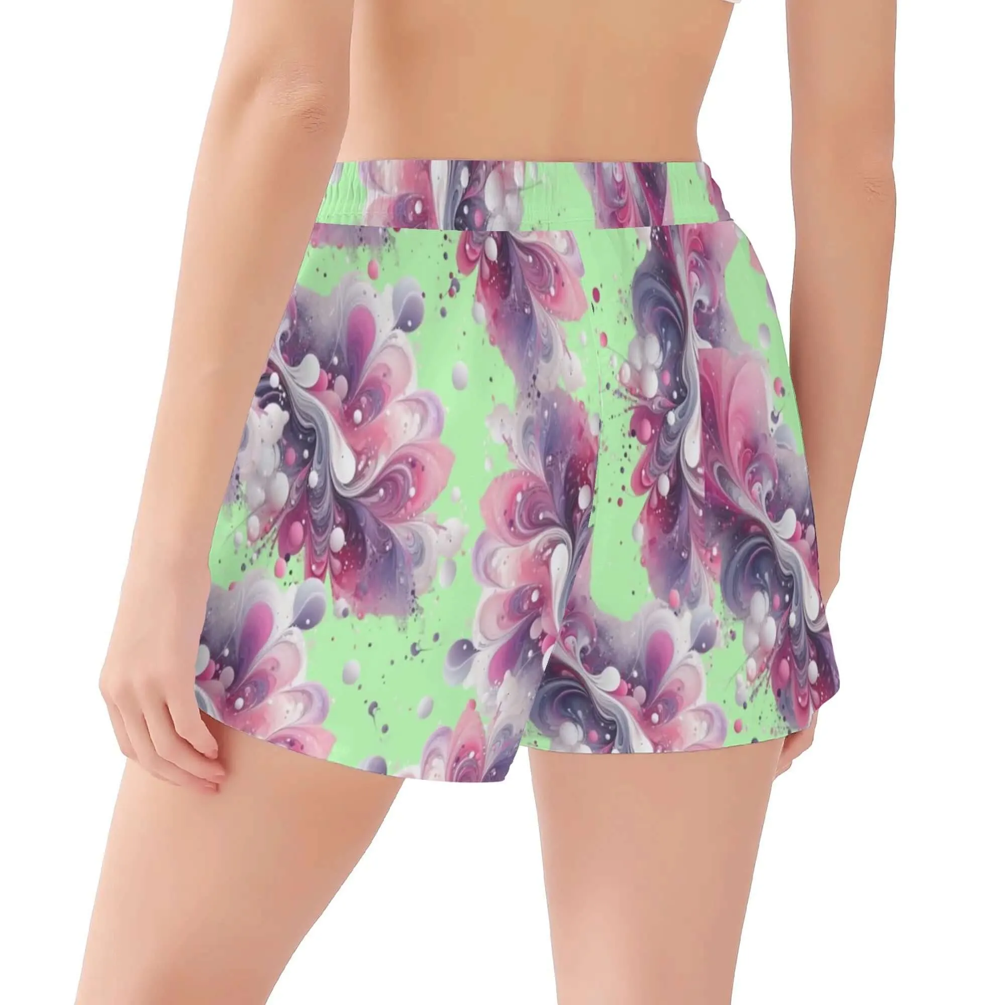 Splatter Womens Casual Beach Shorts