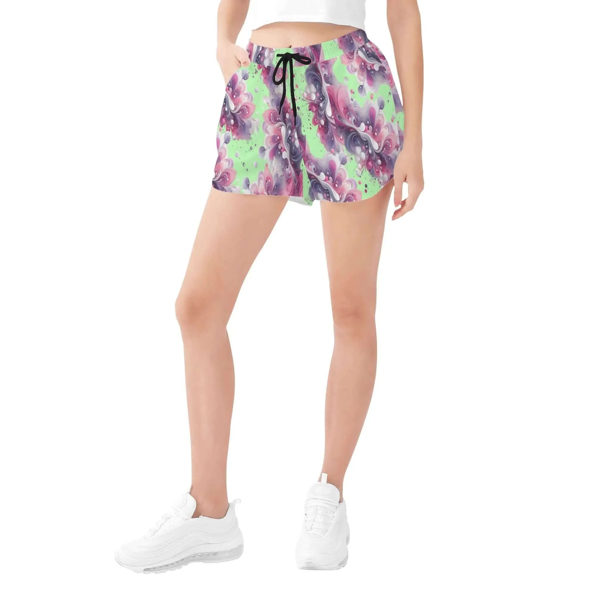 Splatter Womens Casual Beach Shorts