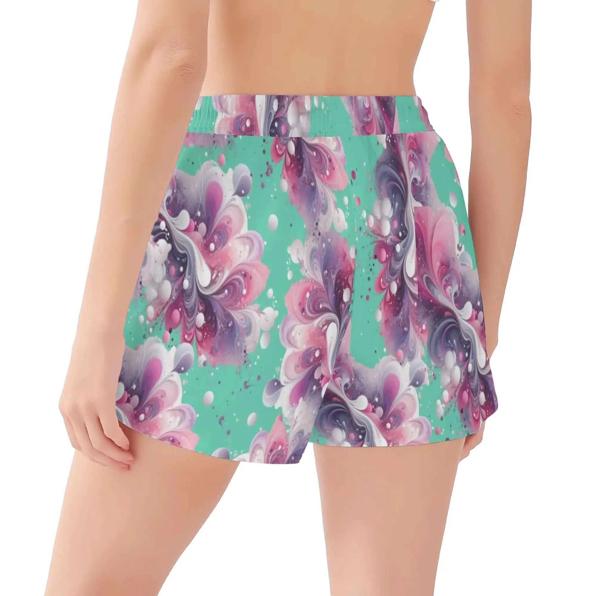 Splatter Womens Casual Beach Shorts