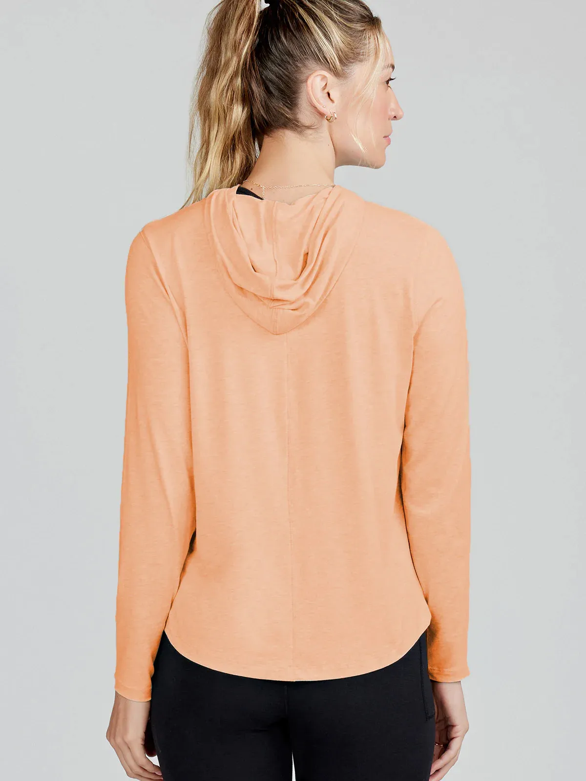 tasc Performance Recess Hoodie In Apricot Crush Heather