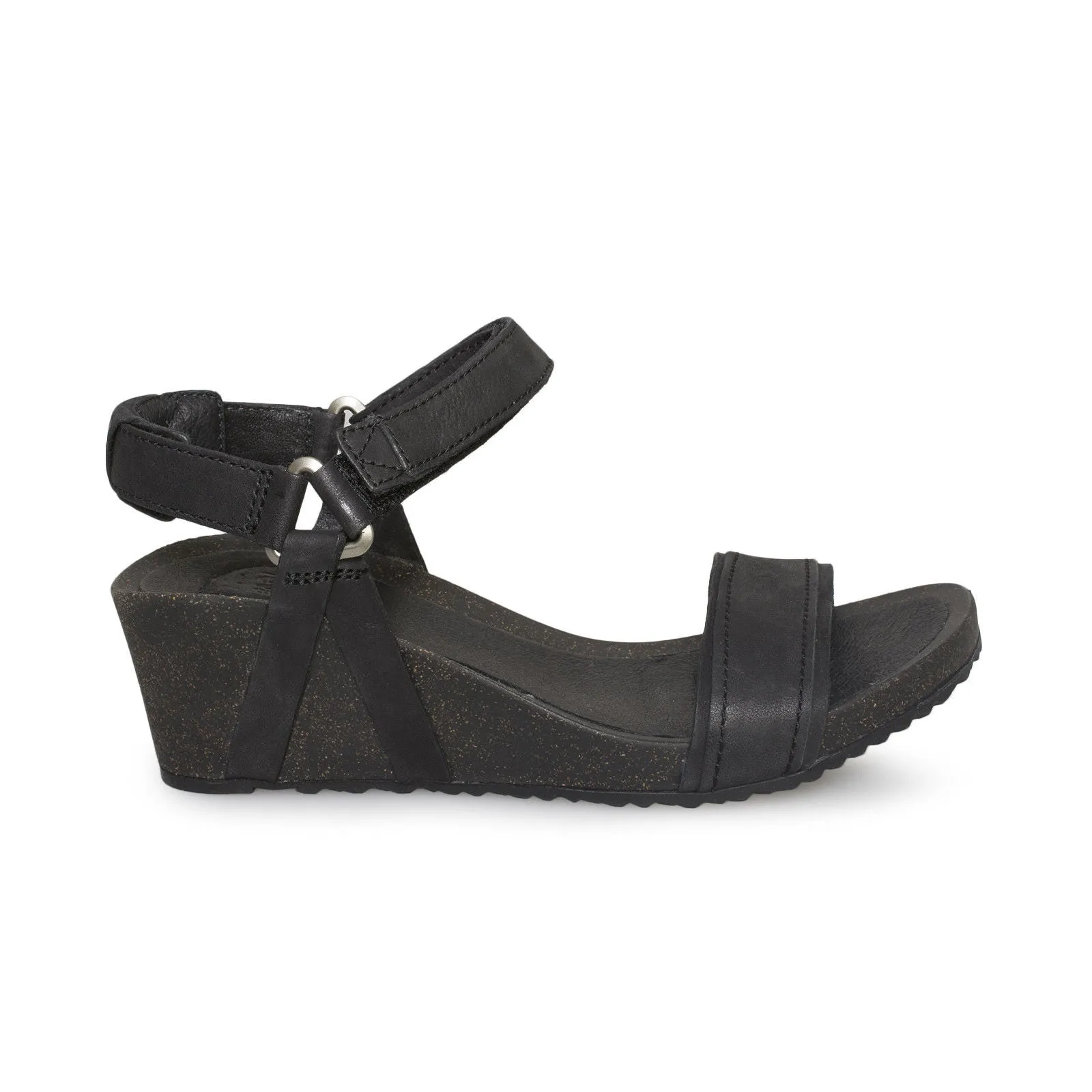 Teva Ysidro Stitch Wedge Black Sandals