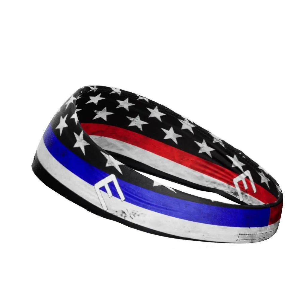 Thin Red and Blue Line Headband