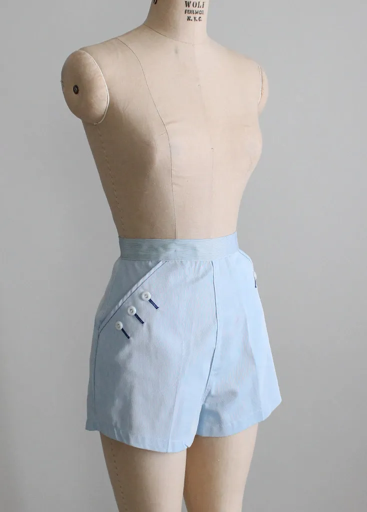 Vintage 1950s Striped Pin-Up Shorts