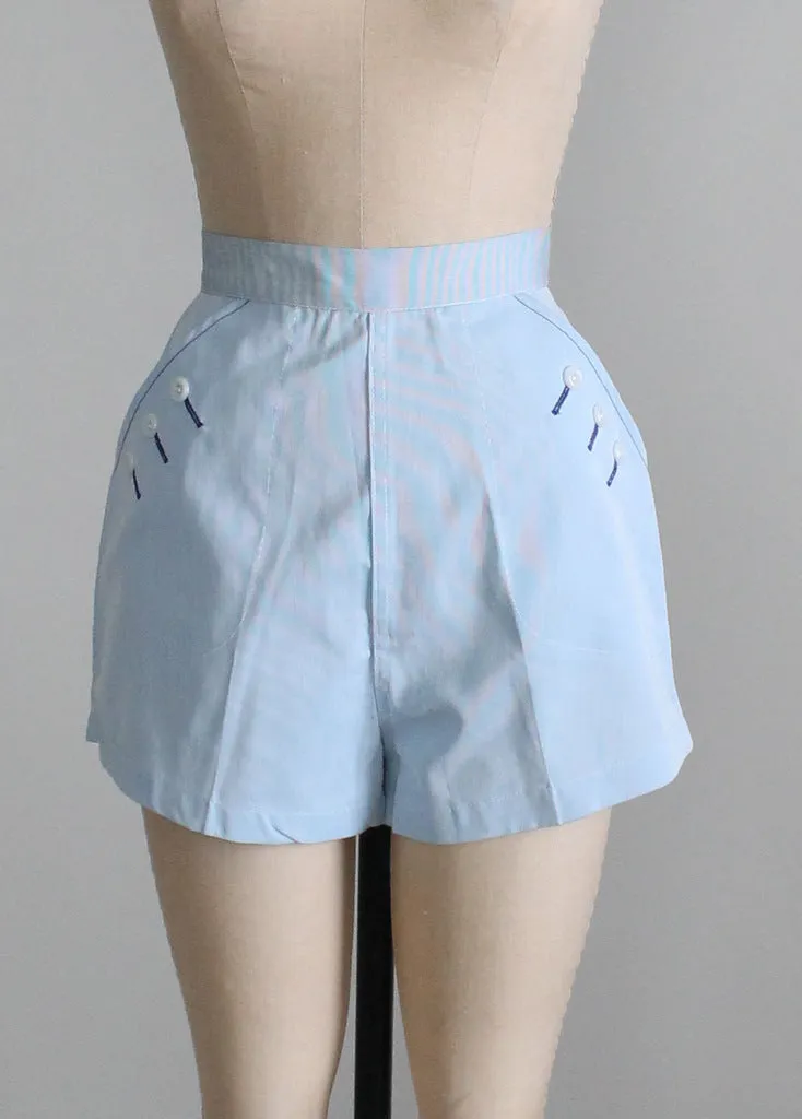 Vintage 1950s Striped Pin-Up Shorts