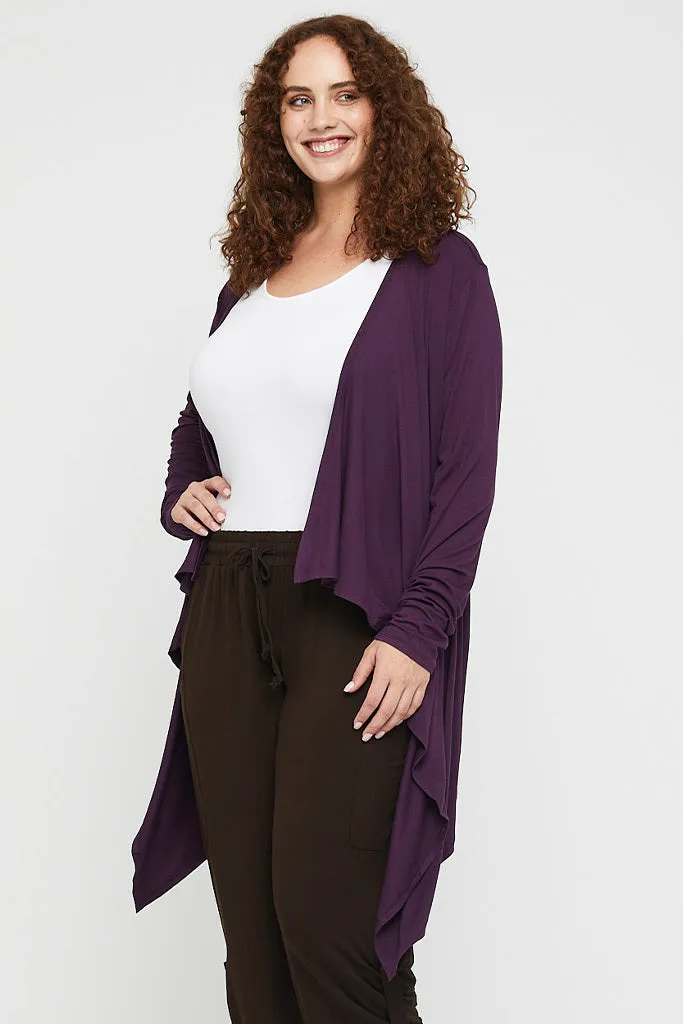 Waterfall Cardigan - Plum